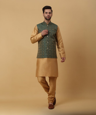 kraft india Men Kurta Pyjama Ethnic Jacket Set