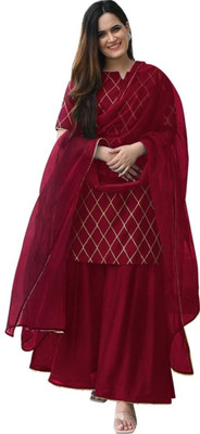 CLOFAB Women Kurta Sharara Dupatta Set