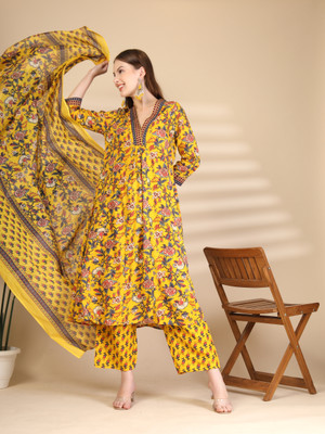 SUBH LAXMI Printed Kurta, Palazzo & Dupatta Set