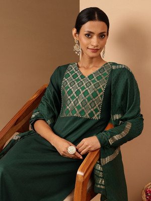 Janasya Women Kurti Pant Dupatta Set