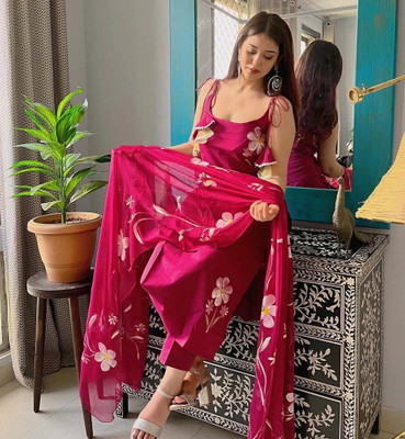 Parnavi Floral Print Kurta, Trouser/Pant & Dupatta Set