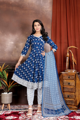 ShopGlobal Women Kurti Churidar Dupatta Set