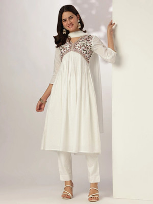 Janasya Women Kurta Pant Dupatta Set