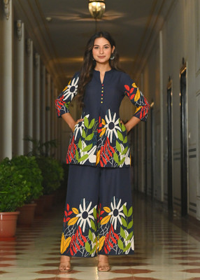 Nayo Women Ethnic Top Palazzo Set
