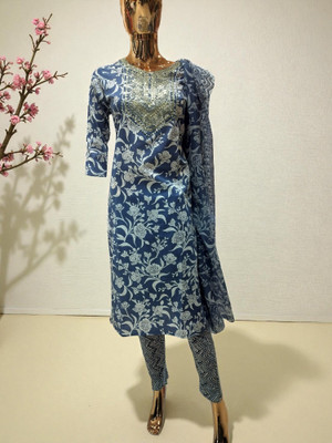 harizarijaipur Women Kurta Pant Attached Dupatta Set