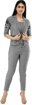 PERFECTPIVOT Women Ethnic Top Pant Ethnic Jacket Set