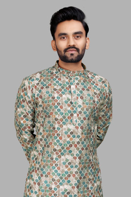 Artisankurtas Men Printed Straight Kurta(Multicolor)