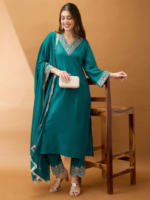 Globus Women Kurta Pant Dupatta Set