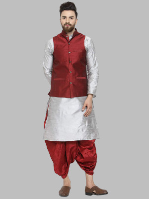 Royal Kurta Men Kurta Dhoti Ethnic Jacket Set