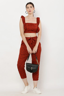 Shyammc Women Crop Top Pant Set