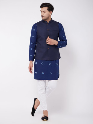 VASTRAMAY Men Kurta Pyjama Ethnic Jacket Set