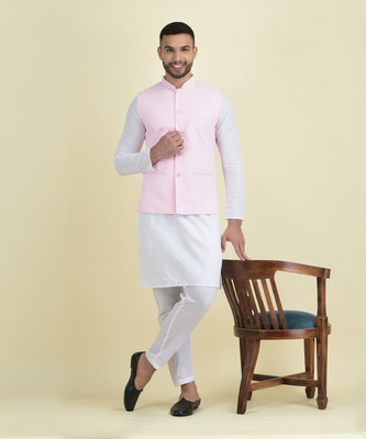DEYANN Men Kurta Pyjama Ethnic Jacket Set