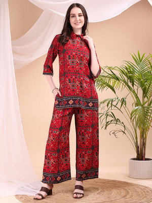 Tasrika Women Ethnic Top Palazzo Set