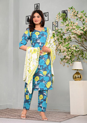 MEXICO FAB Women Kurta Churidar Dupatta Set