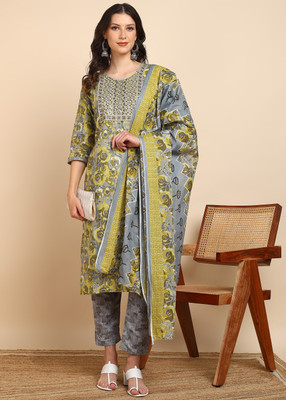 amozo Self Design Kurta, Trouser/Pant & Dupatta Set