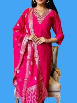 Rifashionl Women Kurta Pant Dupatta Set