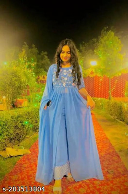 AMALAK Women Kurti Palazzo Dupatta Set