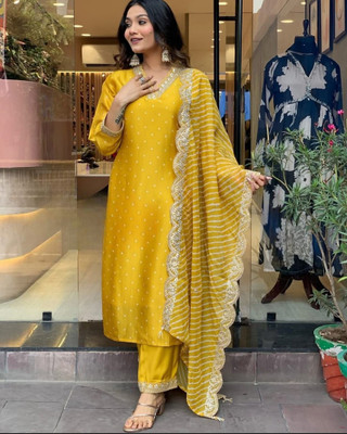 Aneri Women Kurti Pyjama Dupatta Set