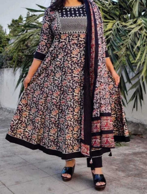 Chitiyanshu Floral Print, Embroidered Kurta, Trouser/Pant & Dupatta Set