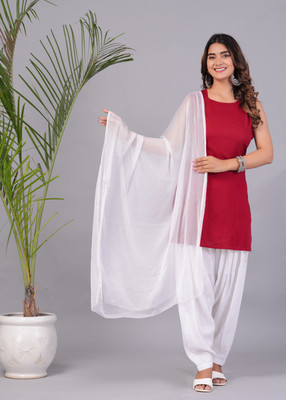 vakratunda Solid Kurta, Patiala & Dupatta Set