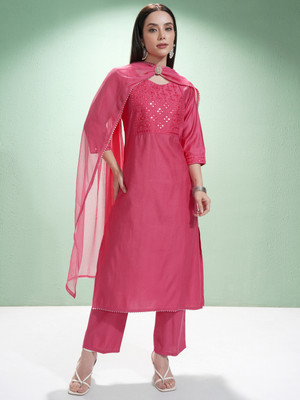 Vishudh Women Kurta Pant Attached Dupatta Set