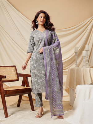 Ginni Arora Label Women Kurti Pant Dupatta Set