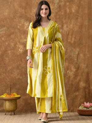 upsara fashion Women Kurta Palazzo Dupatta Set