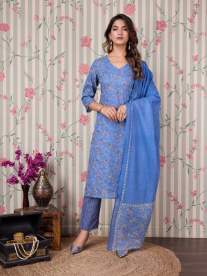 Ode by House of Pataudi Women Kurti Pant Dupatta Set