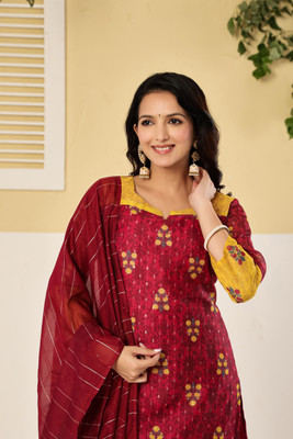 SUAAC Women Kurta Pant Dupatta Set