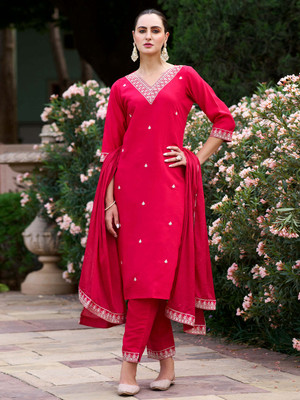 Igel Embroidered Kurta, Salwar & Dupatta Set