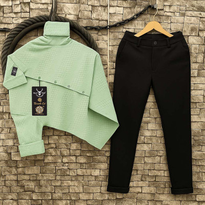 Black Deer Men Shirt Pant Set