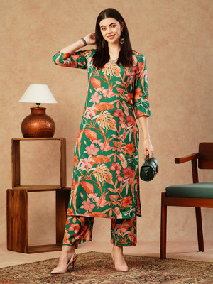 Anni Designer Floral Print Kurta, Palazzo & Dupatta Set