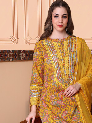 Ishin Women Kurta Palazzo Dupatta Set