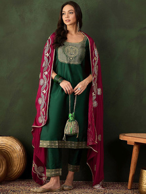 Sangria Women Kurta Pant Attached Dupatta Set