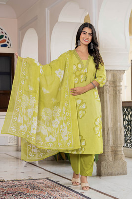 GORVY Women Kurta Palazzo Dupatta Set