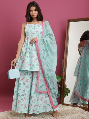 Vishudh Women Kurta Palazzo Dupatta Set