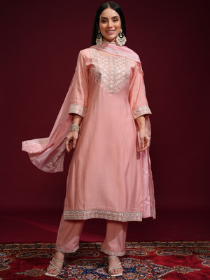 Vishudh Women Kurta Palazzo Attached Dupatta Set