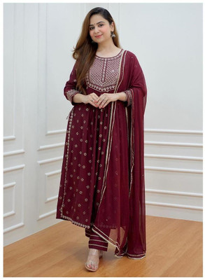 CHESHTA CREATIONS Embroidered Kurta, Trouser/Pant & Dupatta Set