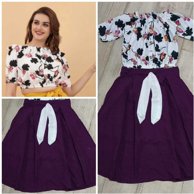DHYEY CREATION Women Ethnic Top Skirt Set