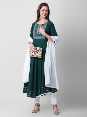 Janakdulari Creation Women Kurta Palazzo Dupatta Set