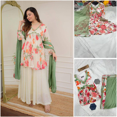 SHREE HARI CLOTH Women Kurti Palazzo Dupatta Set