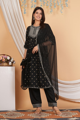 YKCFASHION Women Kurti Palazzo Dupatta Set