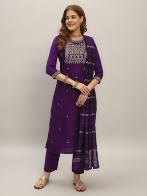 THE52 Women Kurta Pant Dupatta Set