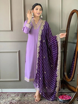PILUDI HOUSE Embroidered Kurta, Salwar & Dupatta Set