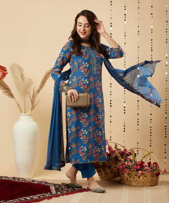 TRAHIMAM Women Kurti Pant Dupatta Set