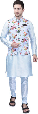 PRINTCULTR Men Kurta Pyjama Ethnic Jacket Set