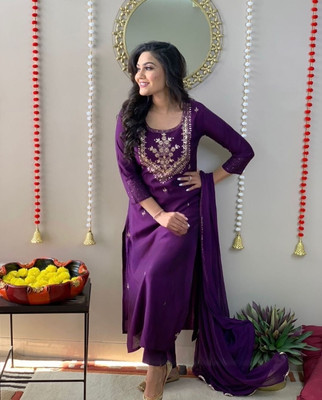 THE52 Women Kurta Pant Dupatta Set