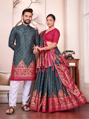 LEIPZIG FASHION Men Kurta Pyjama Dupatta Set