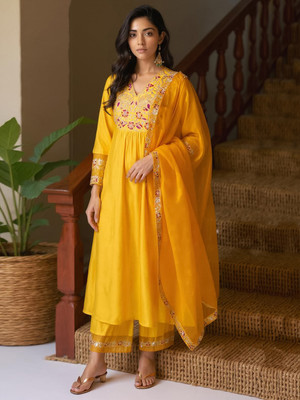 Indo Era Women Kurta Pant Dupatta Set