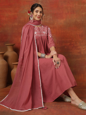 Gulmohar Jaipur Women Kurta Palazzo Attached Dupatta Set